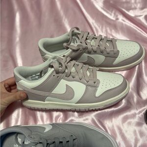 Nike Kids White and Light Purple Sneakers